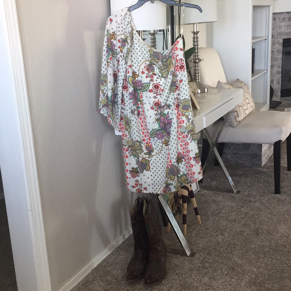NWOT asymmetrical sleeve mini dress